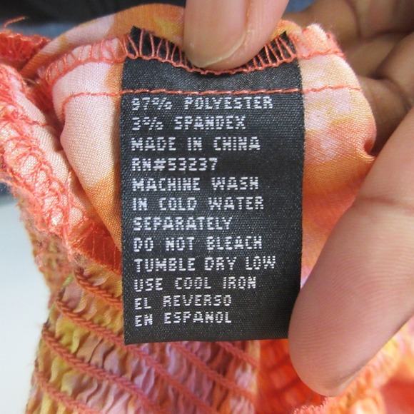 Unique Spectrum Stretch Halter Top Blouse Women L Orange Y2K Satin Bratz 100 - Picture 5 of 9